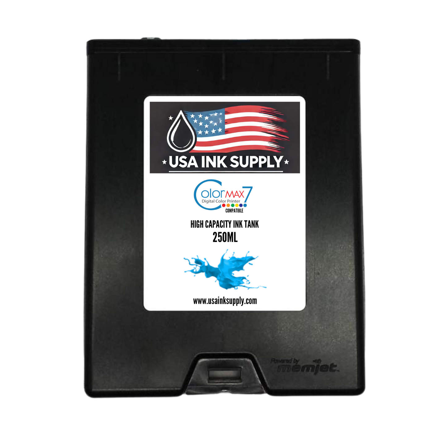 Formax ColorMax Compatible Cyan (C) High Capacity MemJet Ink Tank (250ml) Fade-Resistant Replacement Inkjet Printer Ink