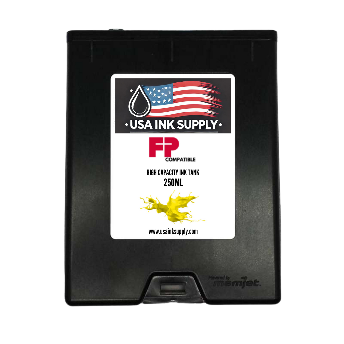 Francotyp-Postalia (FP) Compatible Yellow (Y) High Capacity MemJet Ink Tank (250ml) Fade-Resistant Replacement Inkjet Printer Ink