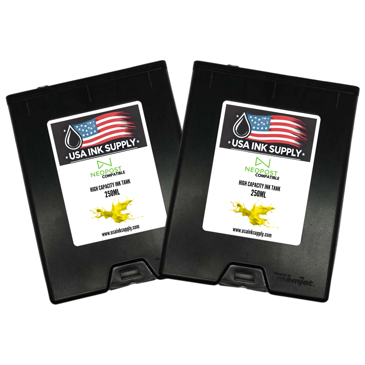Neopost Compatible MemJet Ink Tank 2-Pack (CMYK) - High Capacity MemJet Ink Tank (500ml) Fade-Resistant Replacement Inkjet Printer Ink