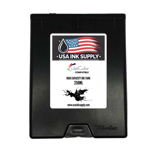 iJetColor by Printware Compatible Black (K) High Capacity MemJet Ink Tank (250ml) Fade-Resistant Replacement Inkjet Printer Ink