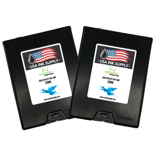 Neopost Compatible MemJet Ink Tank 2-Pack (CMYK) - High Capacity MemJet Ink Tank (500ml) Fade-Resistant Replacement Inkjet Printer Ink
