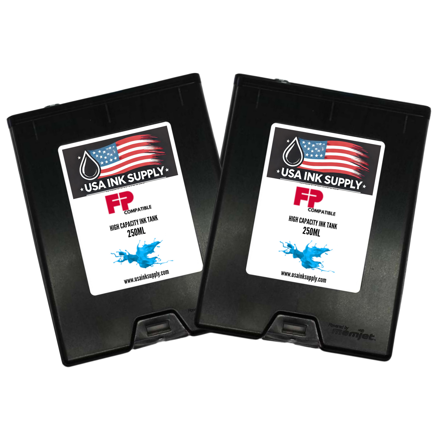 Francotyp-Postalia (FP) Compatible MemJet Ink Tank 2-Pack (CMYK) - High Capacity MemJet Ink Tank (500ml) Fade-Resistant Replacement Inkjet Printer Ink