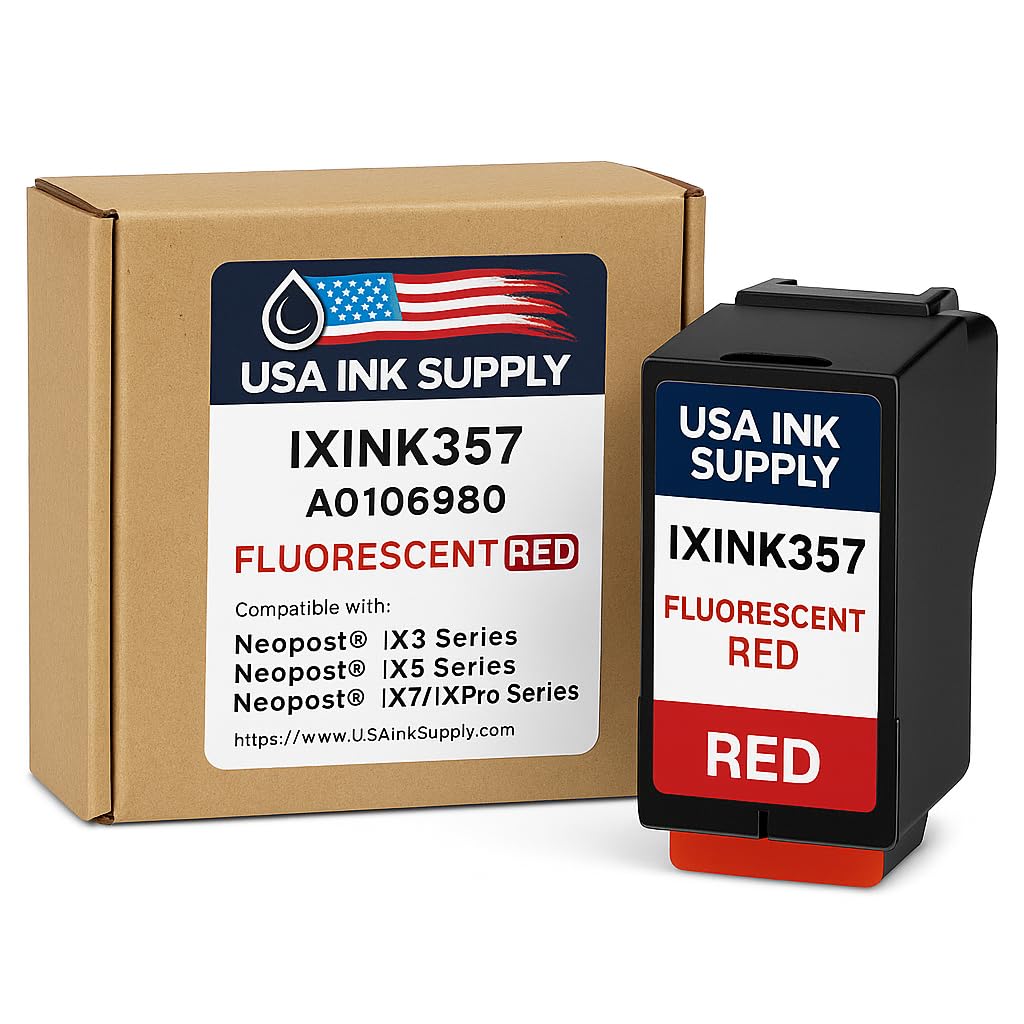 IXINK357 Compatible Fluorescent Red Ink Cartridge - Compatible postage meter ink cartridge Standard