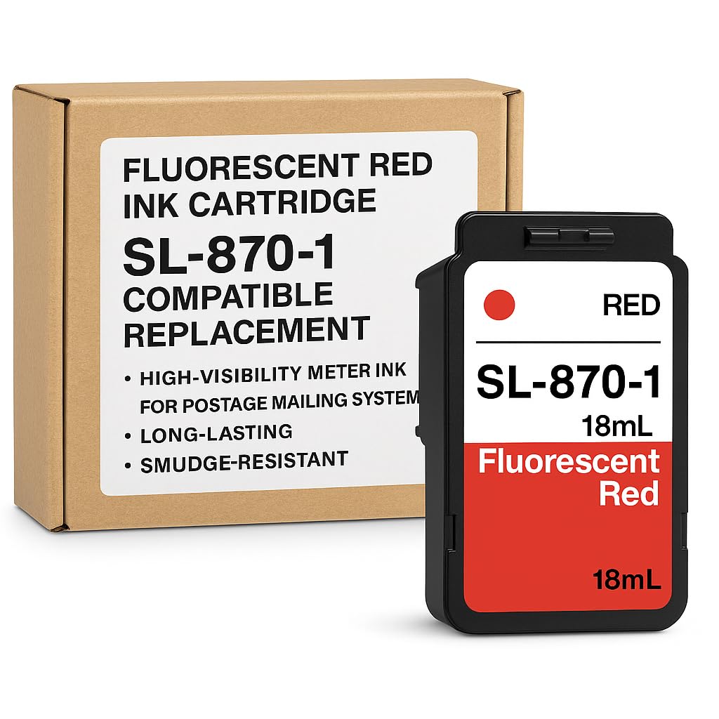 SL-870-1 Compatible Fluorescent Red Ink Cartridge - Compatible postage meter ink cartridge Standard